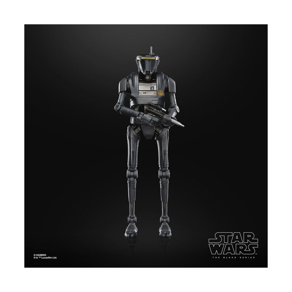 STAR WARS The Black Series New Republic Security Droid detail-deco highlights premium craftsmanship for collectors.