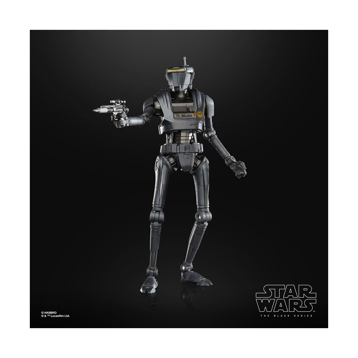 STAR WARS The Black Series New Republic Security Droid packaging-box elevates shelf appeal.