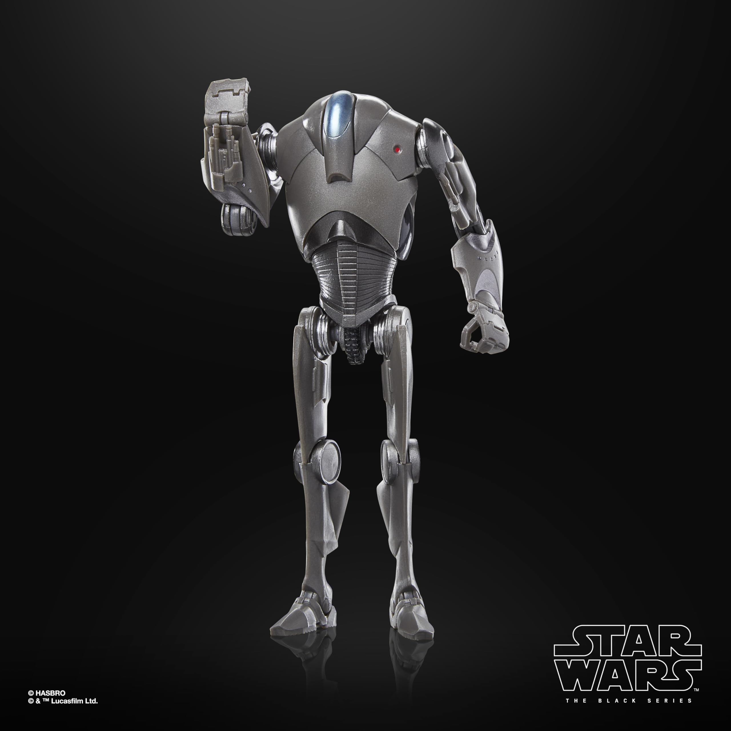 STAR WARS The Black Series Super Battle Droid cannon detail emphasizes battle-ready look