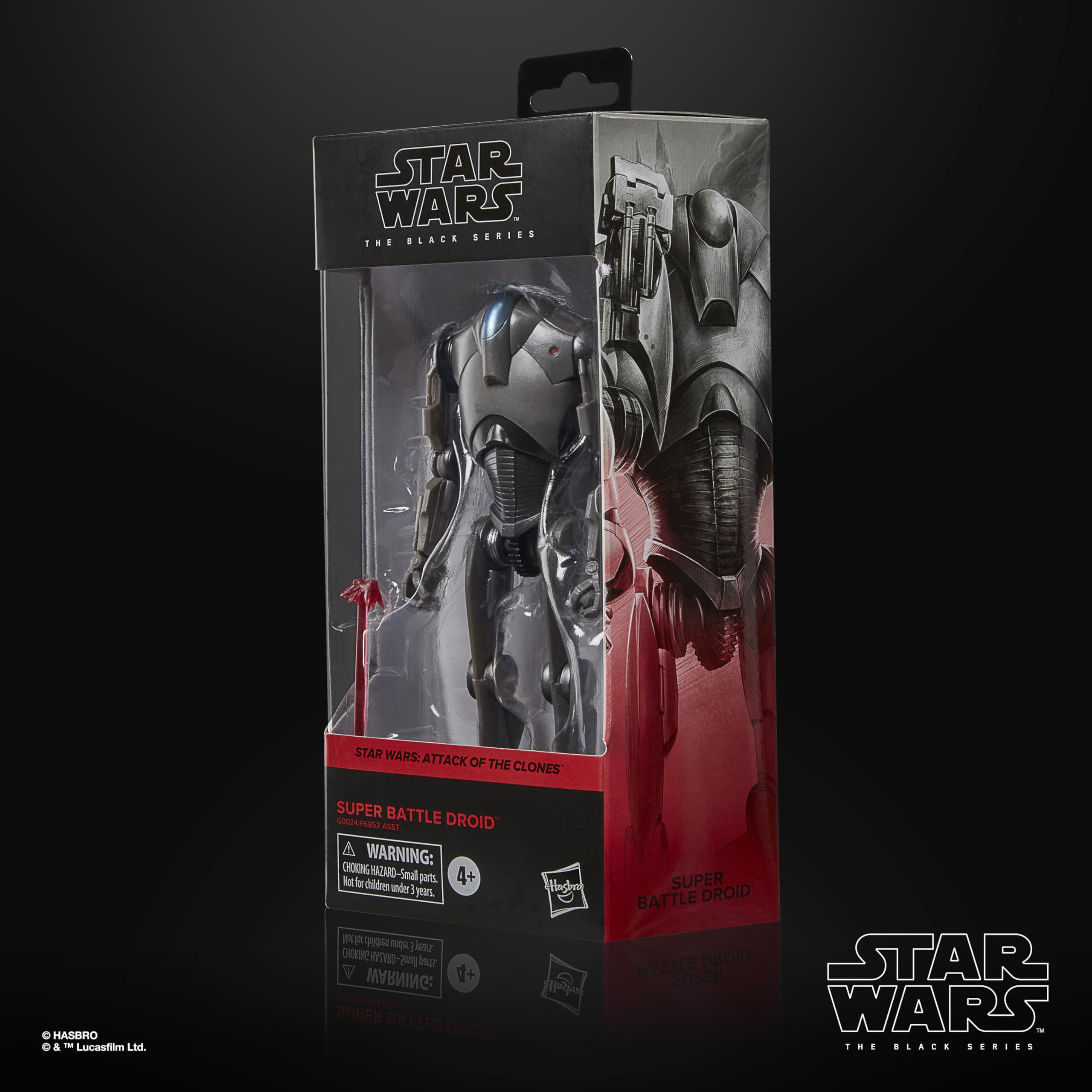 STAR WARS The Black Series Super Battle Droid diorama-ready stance for shelf display