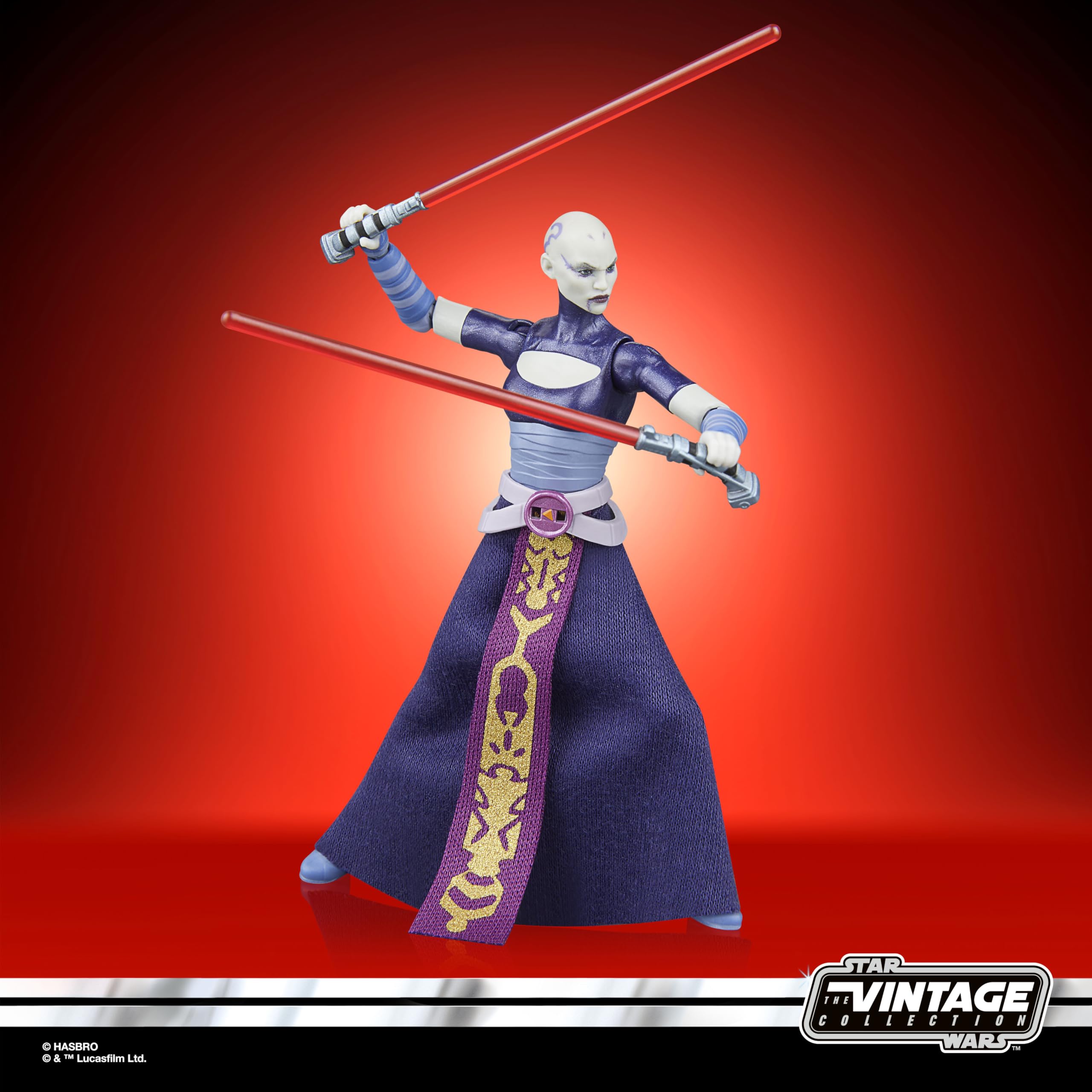 STAR WARS Vintage Collection Asajj Ventress in-action pose captures dramatic moments.