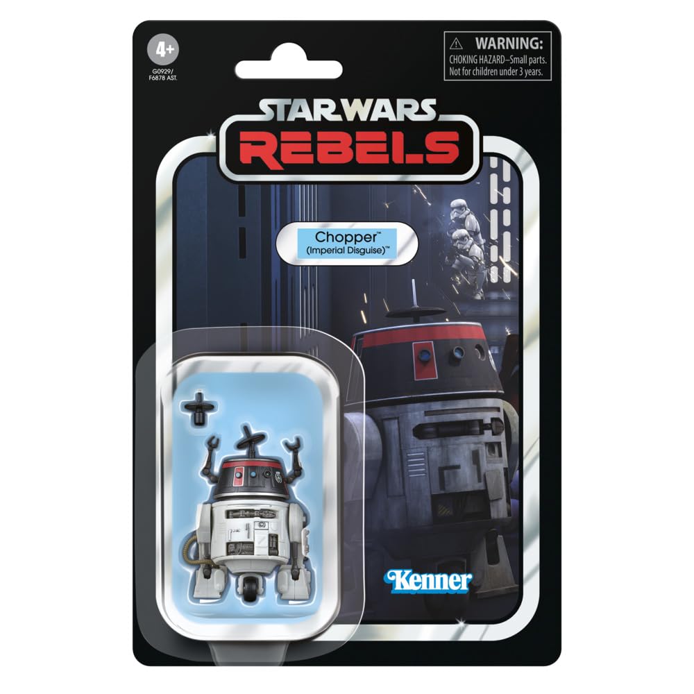 Star Wars Vintage Collection Chopper Imperial Disguise with interchangeable antenna for versatile display.