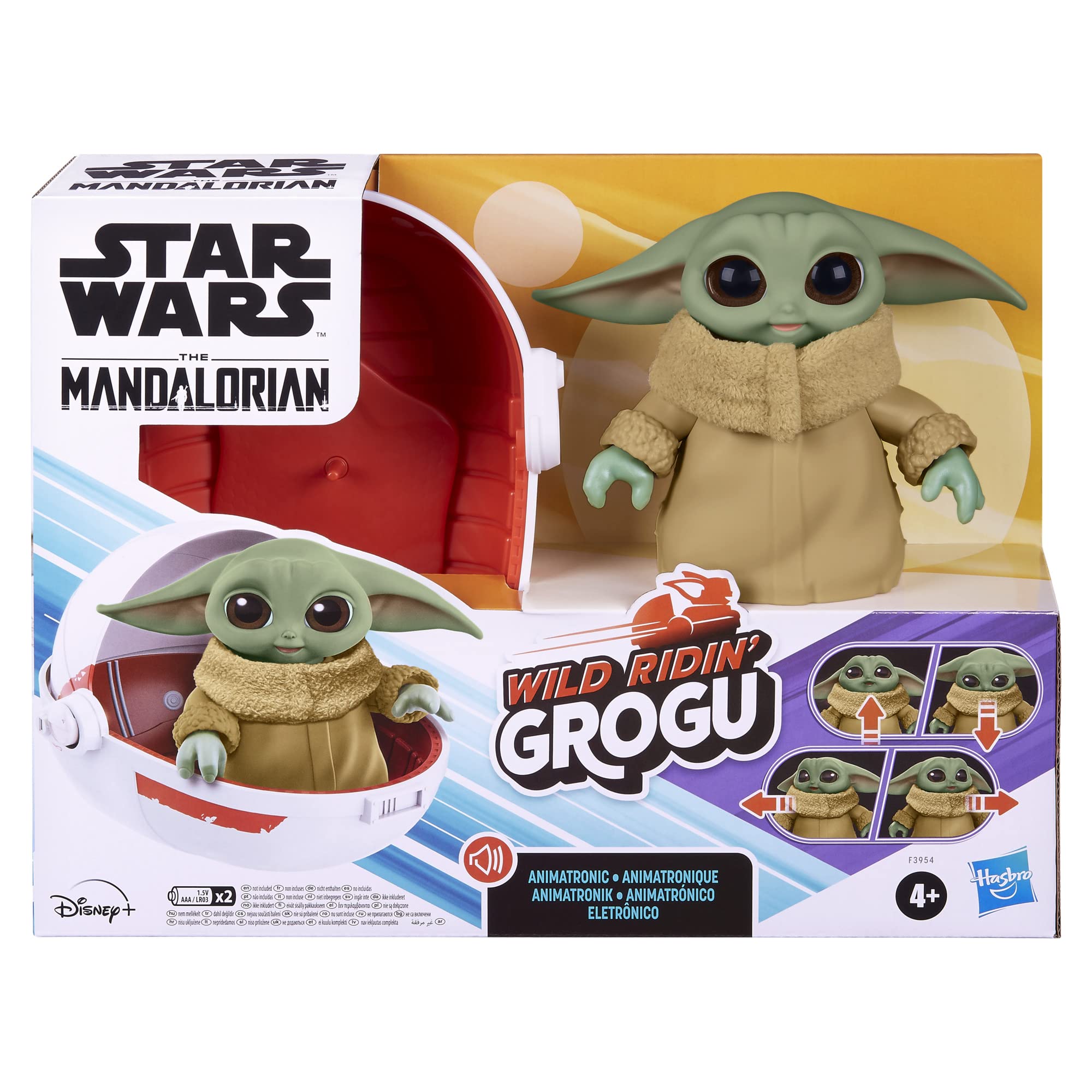 STAR WARS Grogu head-tap action delivers engaging sounds for interactive play.