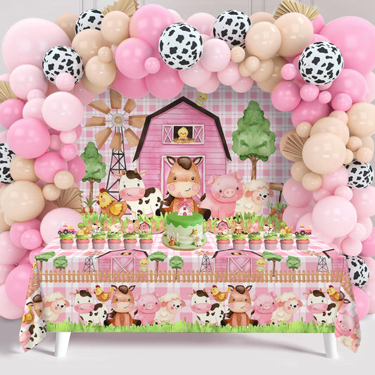 Staraise farm animal backdrop banner enhances photos with playful barnyard vibes.