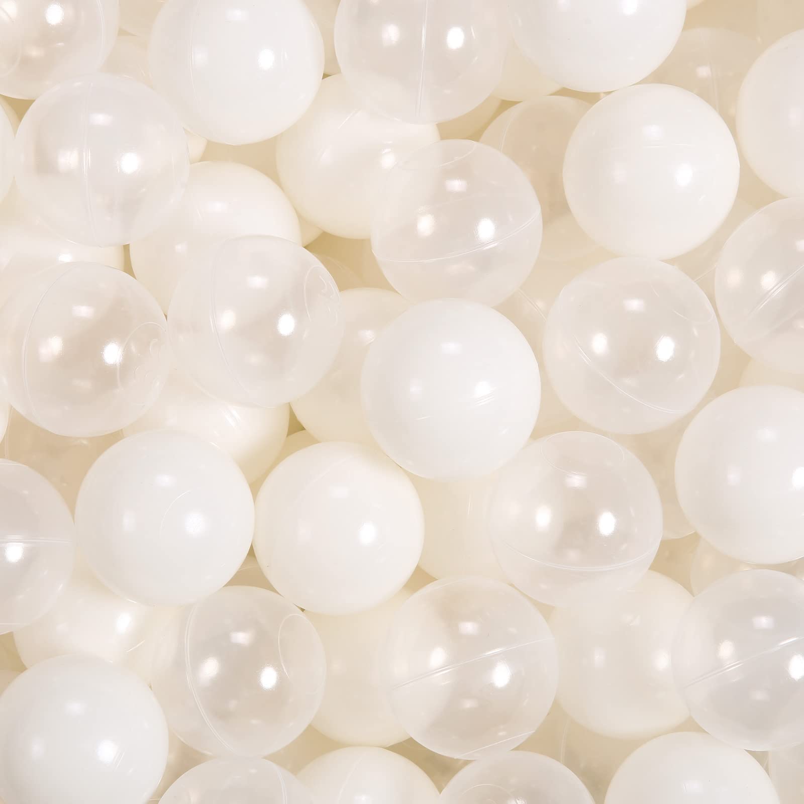 StarBolo beige ball pit balls pack for kids, easy storage
