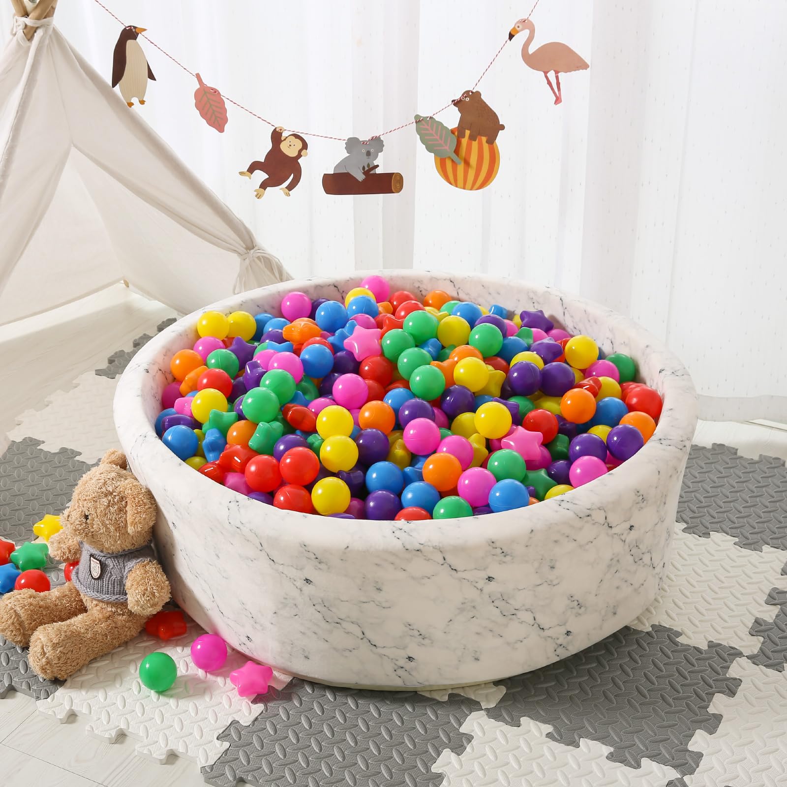STARBOLO 2.2-inch balls sized for toddlers to grip easily.