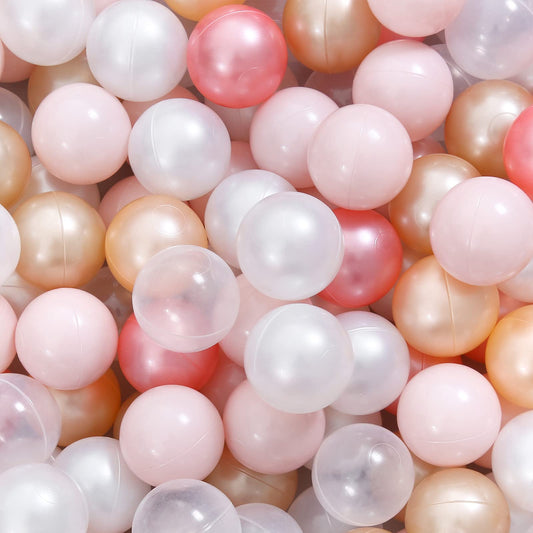 STARBOLO ball pit balls in pearl colors promote color recognition and safe play for toddlers.