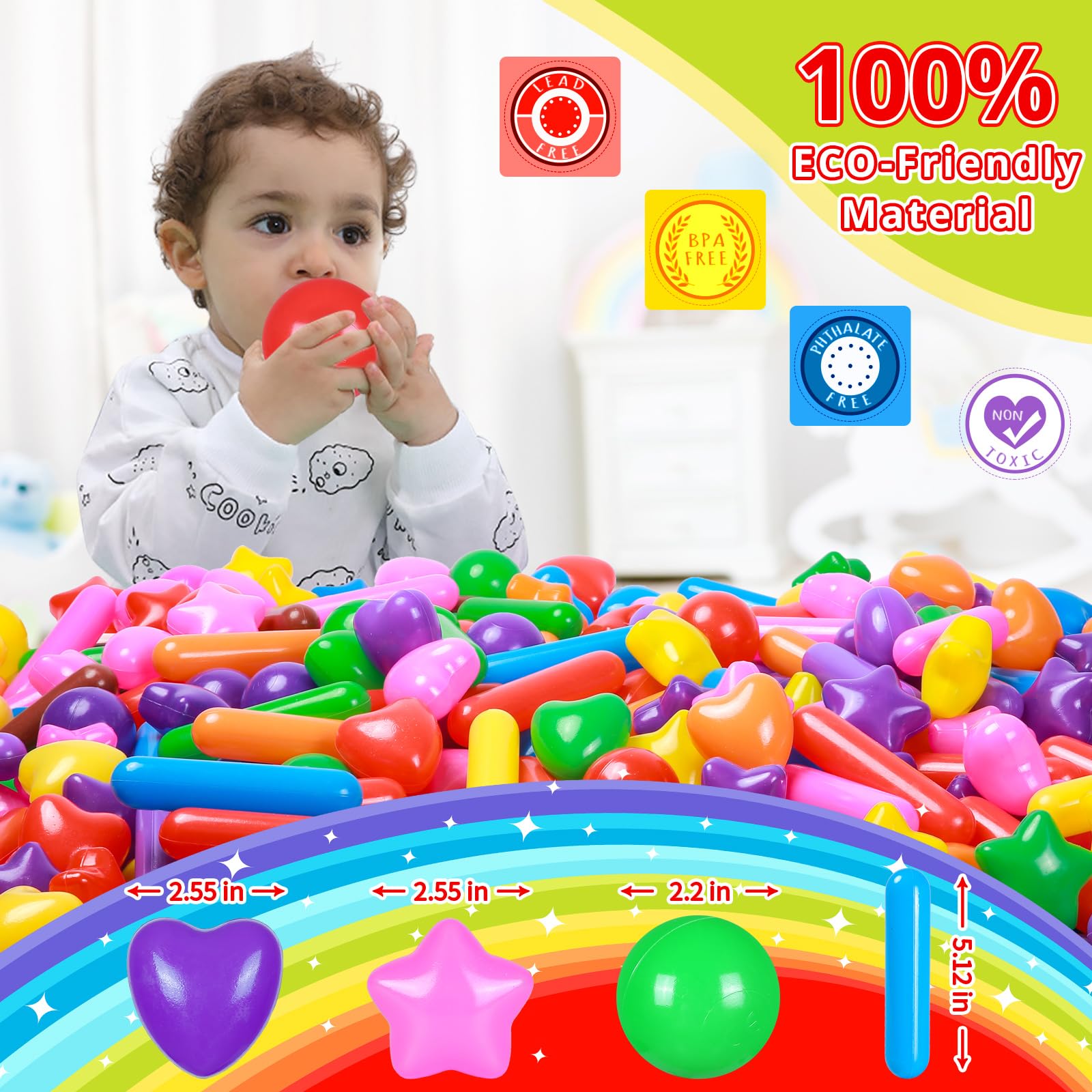 STARBOLO ball pit balls candy-balls add bright shapes for imaginative play.