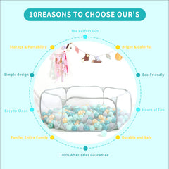 STARBOLO Gray Kids Ball Pit folded for compact storage and portability