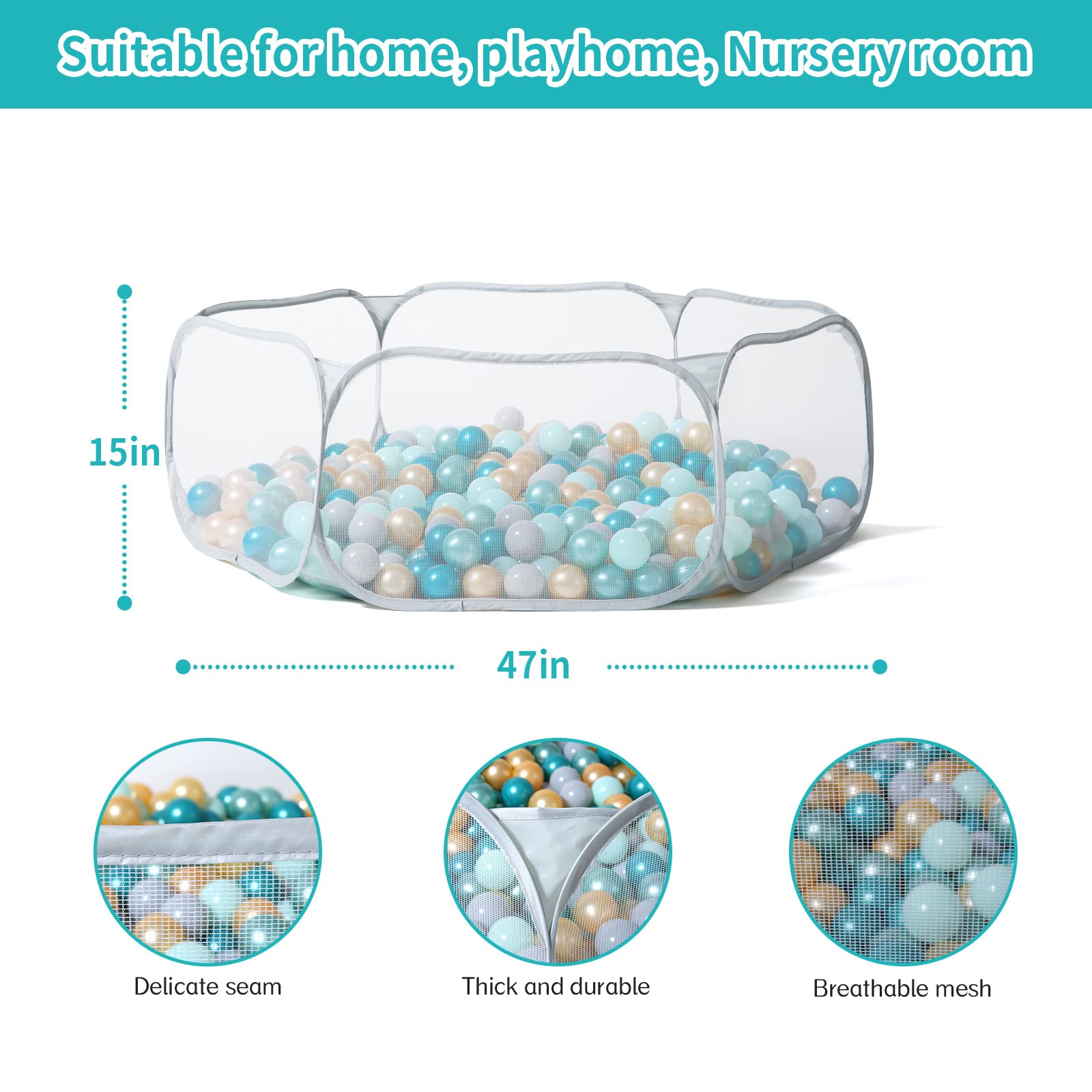 STARBOLO Gray Ball Pit outdoor use for backyard and picnics