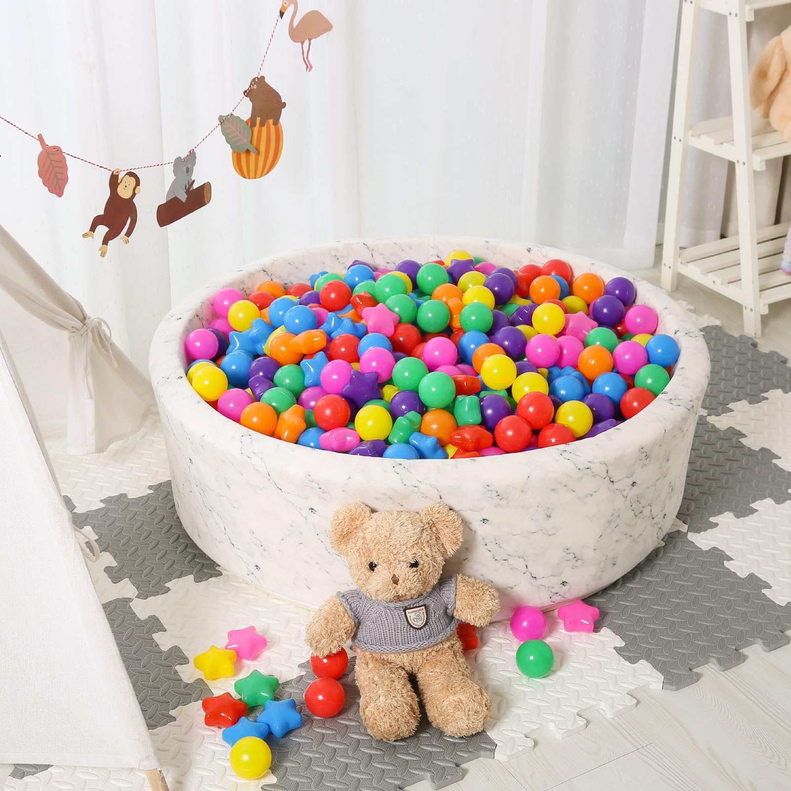 STARBOLO rainbow color palette balls complement any pit setup.