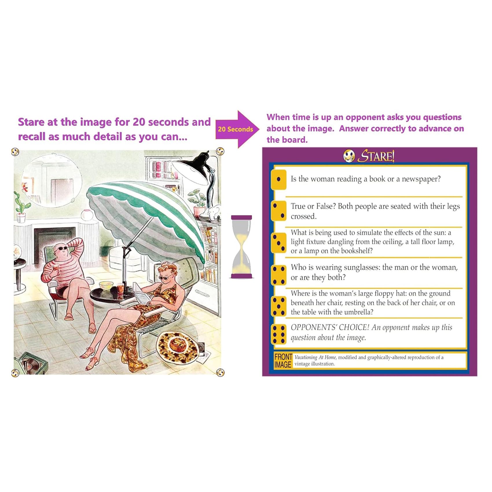 Stare artwork colorful portrait to boost visual detail recall during rounds