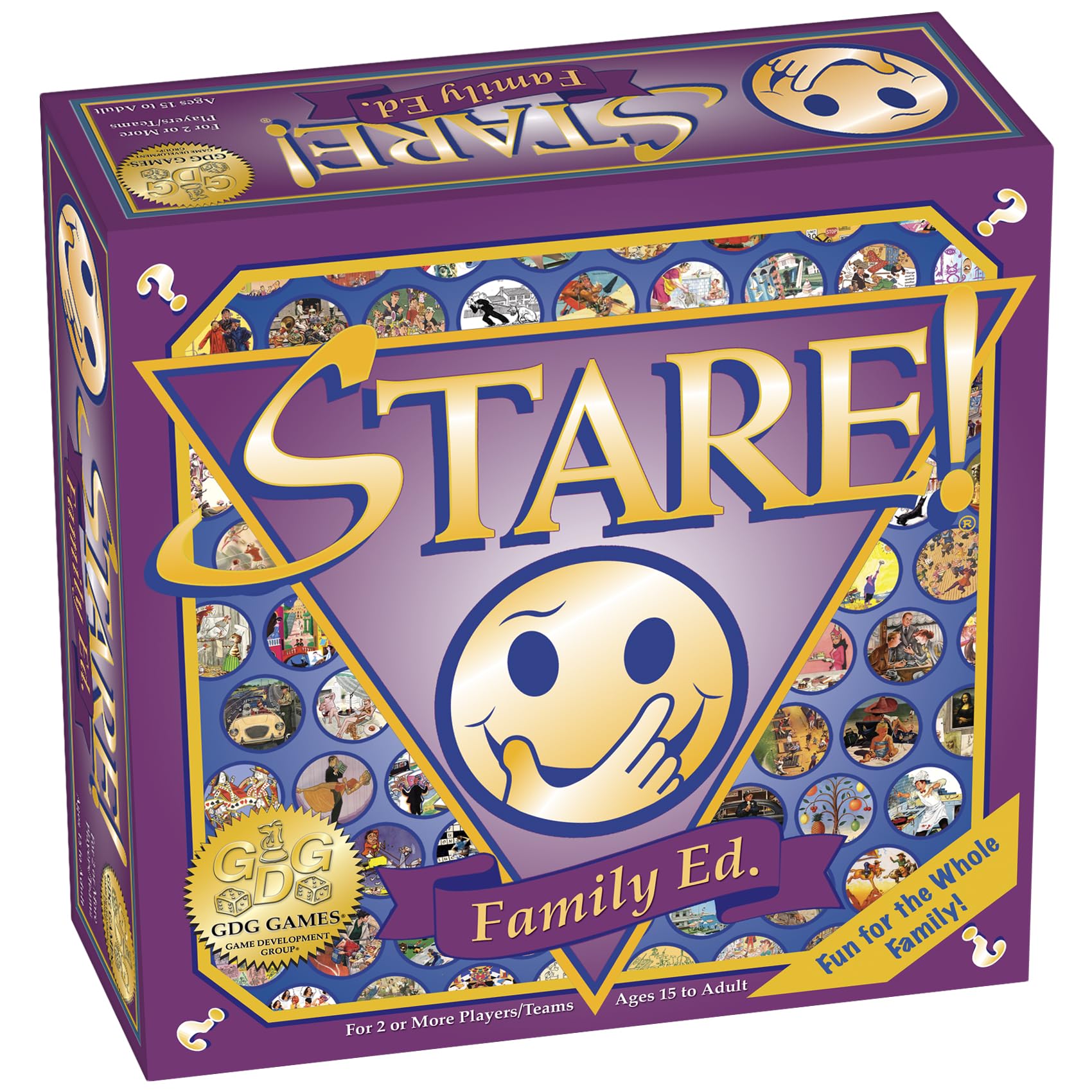 Stare card illustration party conversation boosts quick observation during family play