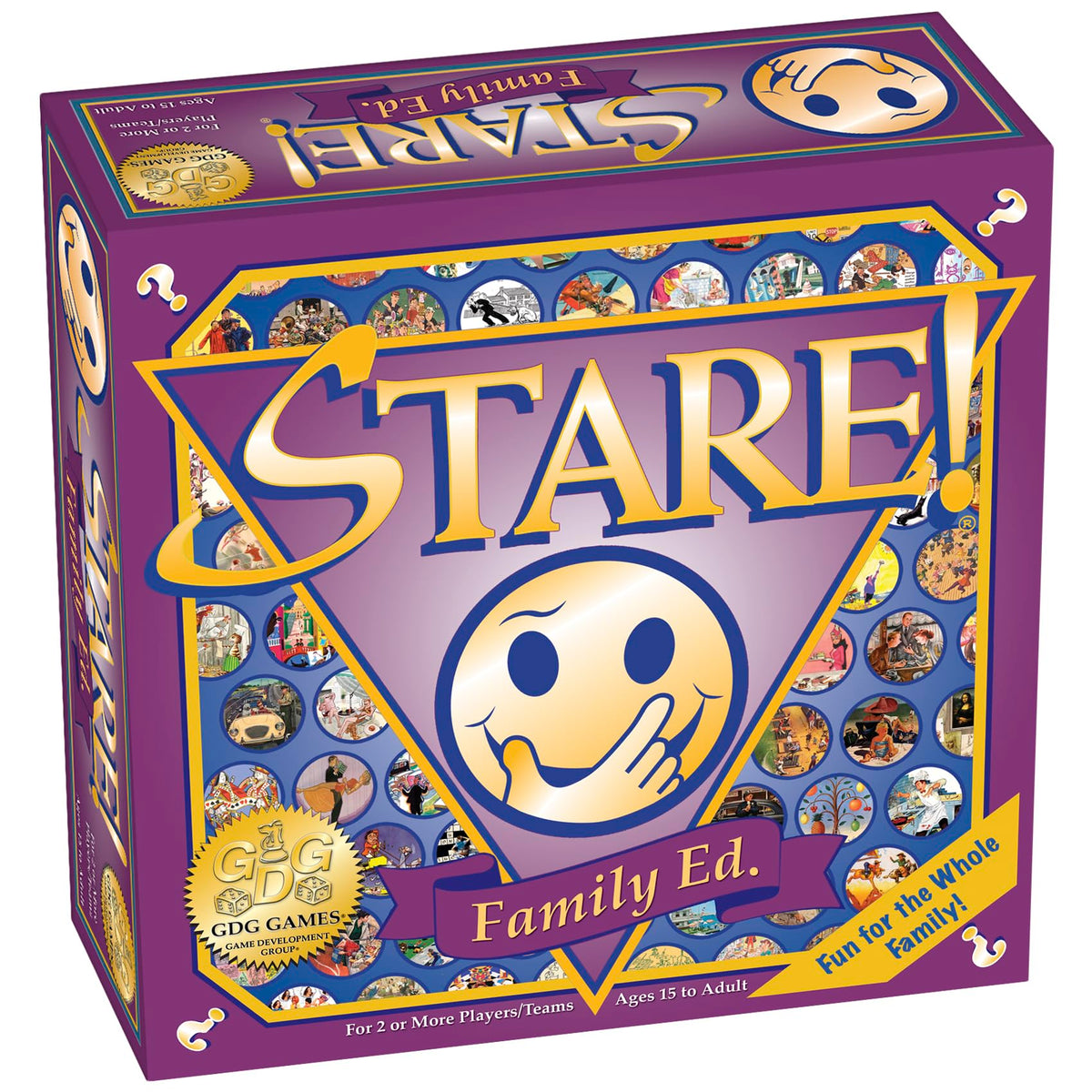 Stare card illustration party conversation boosts quick observation during family play