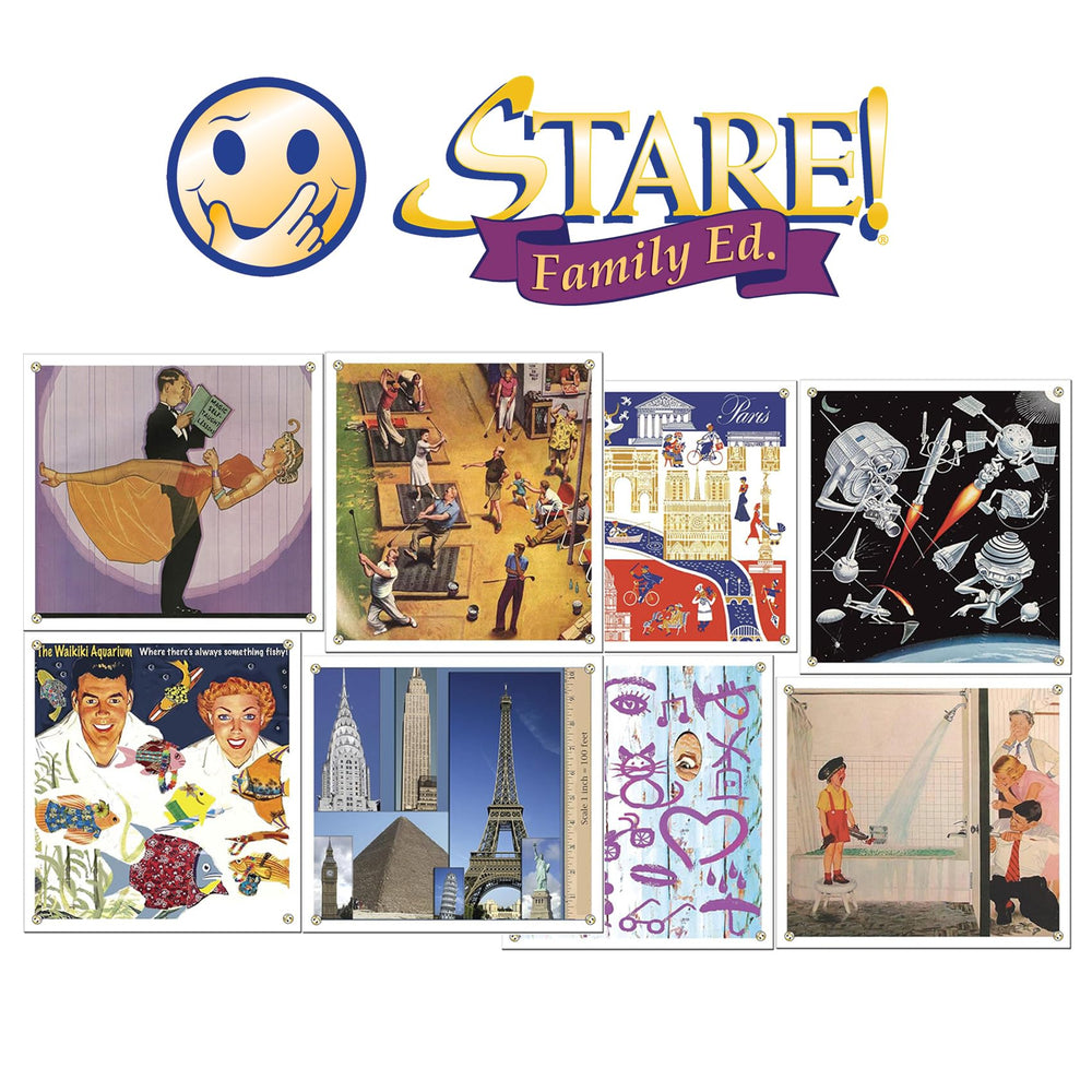 Stare illustration nearby object helps notice surrounding details