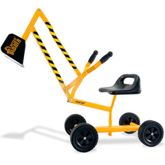 Stargo excavator toy on wheels side view for imaginative outdoor play.