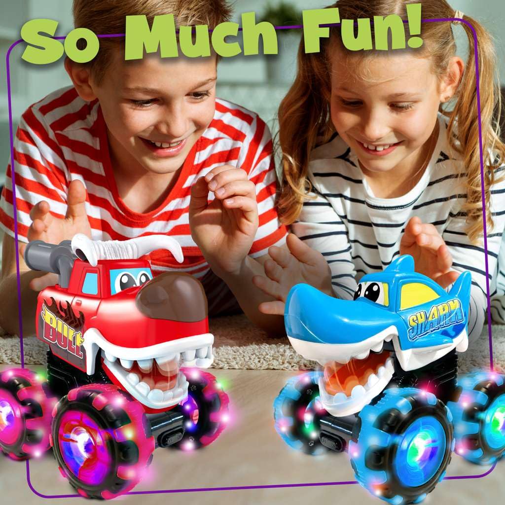 Stargo shark monster truck LED wheels brighten every quick lap