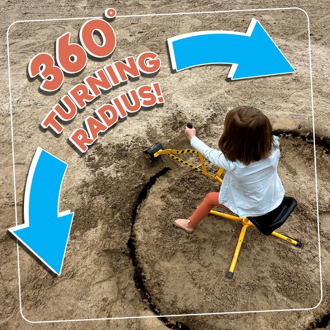 Stargo Sand Digger two-handed controls with rubber grips for precise steering