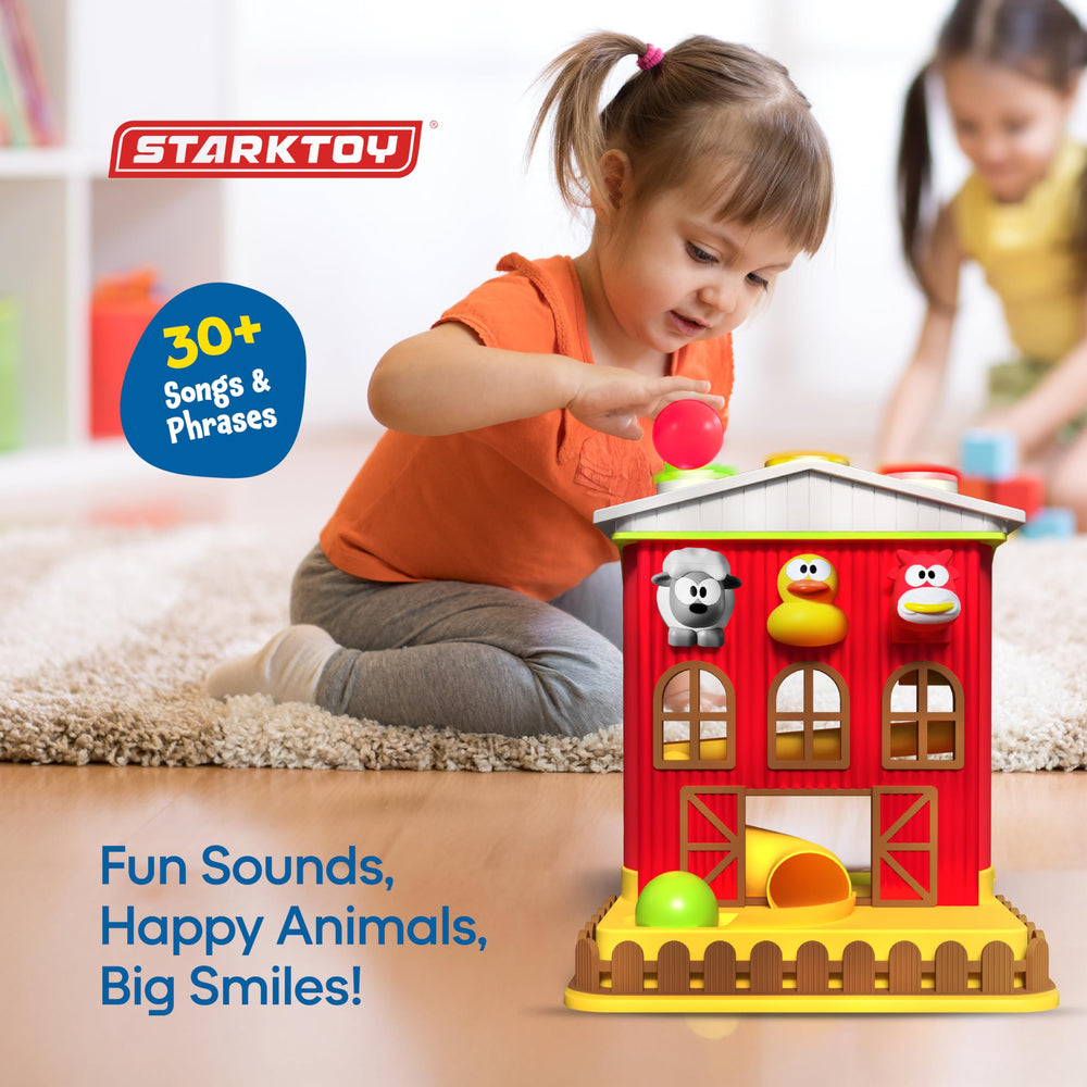 STARKTOY Pound A Ball battery-compartment view shows easy power for battery life