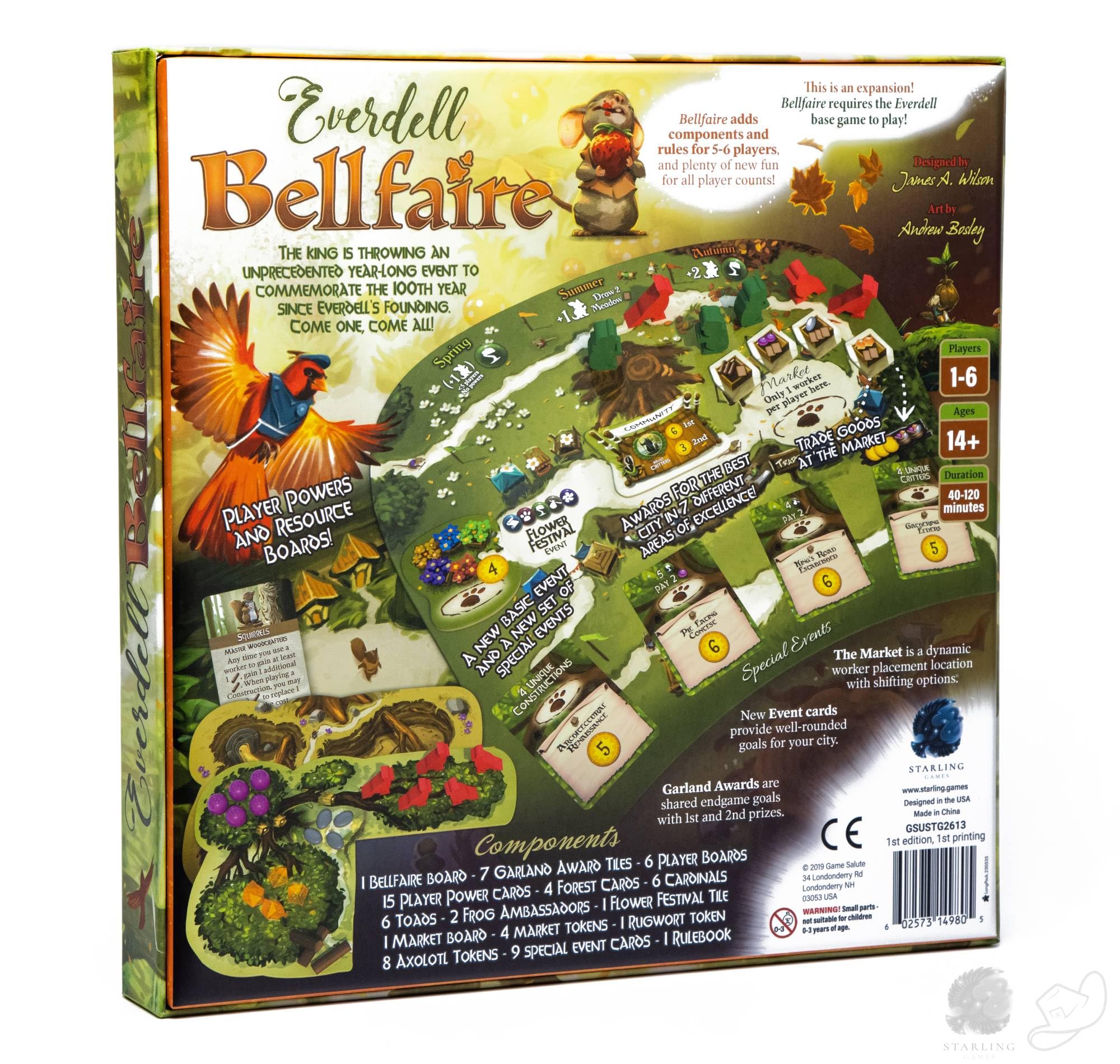 Starling Games Everdell Bellfaire player powers cards showcasing unique abilities