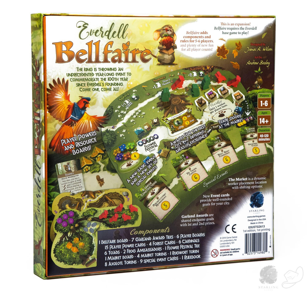 Starling Games Everdell Bellfaire player powers cards showcasing unique abilities