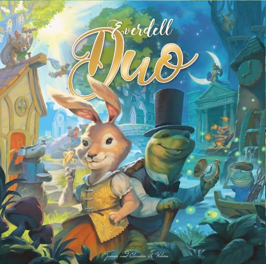 Starling Games Everdell Duo cover art inviting two players into a cozy woodland strategy experience