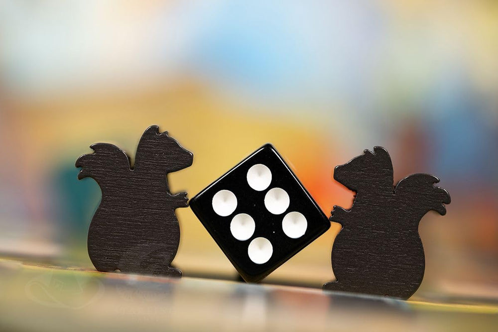 Meeples and score sheets ready for Everdell Duo game night