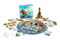 Starling Games Everdell Farshore map tiles invite exploration of hidden coasts and treasure routes.