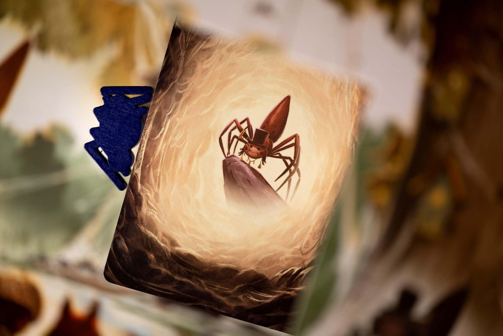 Mistwood spiders meeples provide dramatic table presence and collectible charm