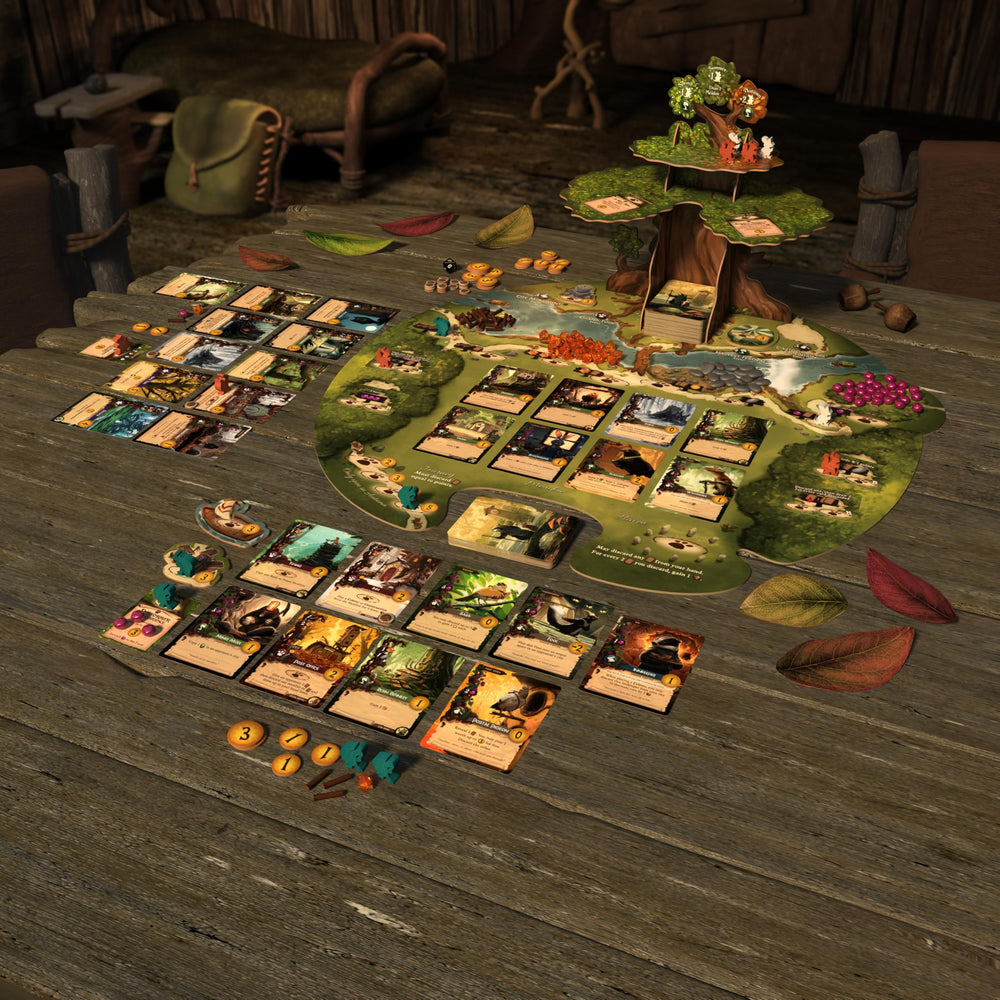 Starling Games Everdell tableau-building cards shown in action for strategy.