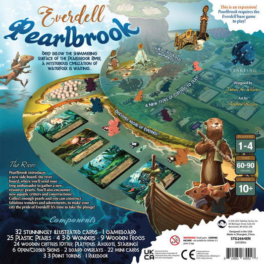 Starling Games Pearlbrook frog ambassador on display for strategic river encounters.
