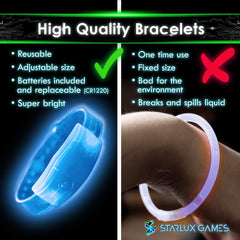 LED bracelets visible in dusk light for up to 20 players.