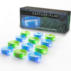 Starlux Capture the Flag Redux glow bracelets illuminate nighttime play.