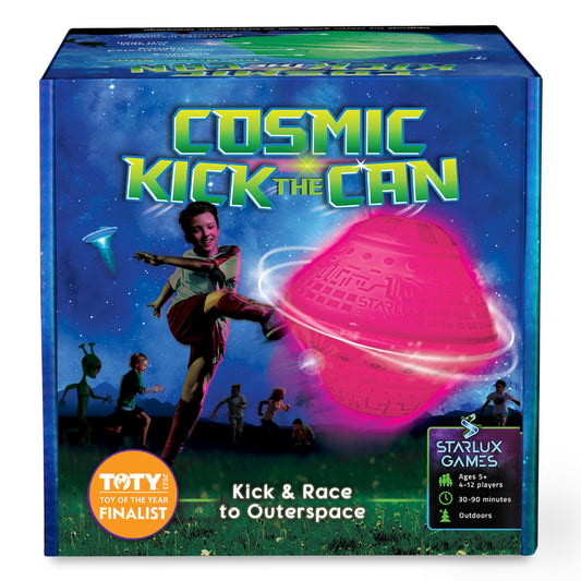 Starlux Games Cosmic Kick the Can glow ball ready for outdoor night play.