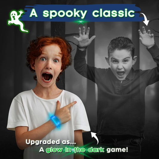 Starlux Games Ghosts in the Graveyard Redux players chase ghosts in a backyard