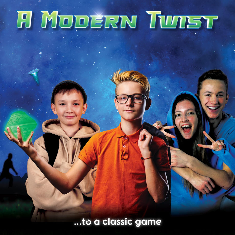 Starlux Games glowing spaceship ball in action for vibrant outdoor fun.