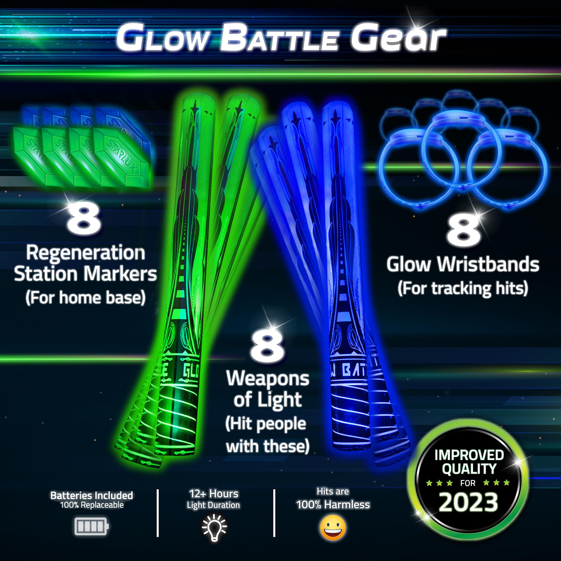 Starlux Glow Battle offers 10 game options for varied playstyles