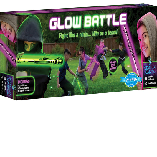Starlux Ninja Swords glow battle in action for safe backyard duels.