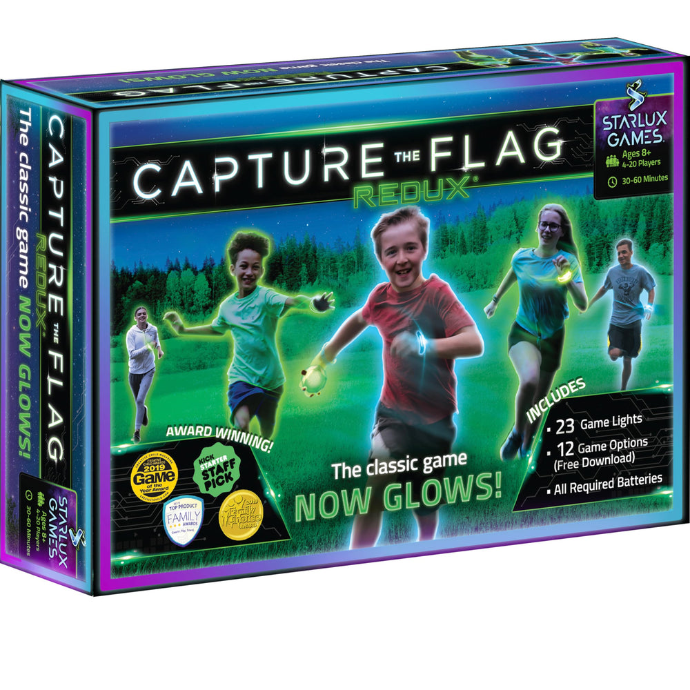 Starlux Redux glow flag pieces illuminate nighttime capture-the-flag play