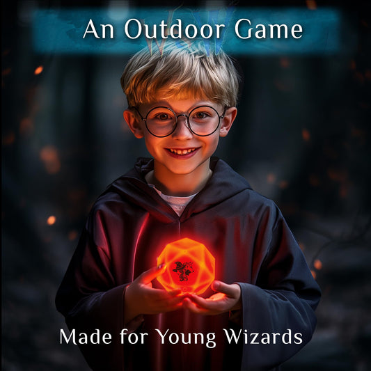 Starlux Games Wizards & Werewolves glow crystals illuminate late-night quests outdoors.