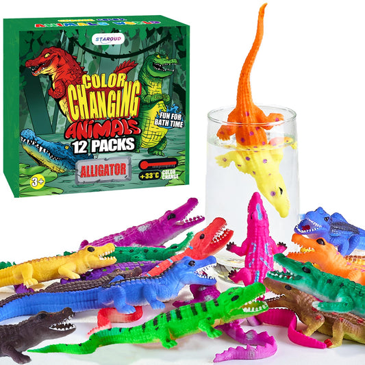 Staroud color-changing alligator toy glows in warm water for interactive bath play