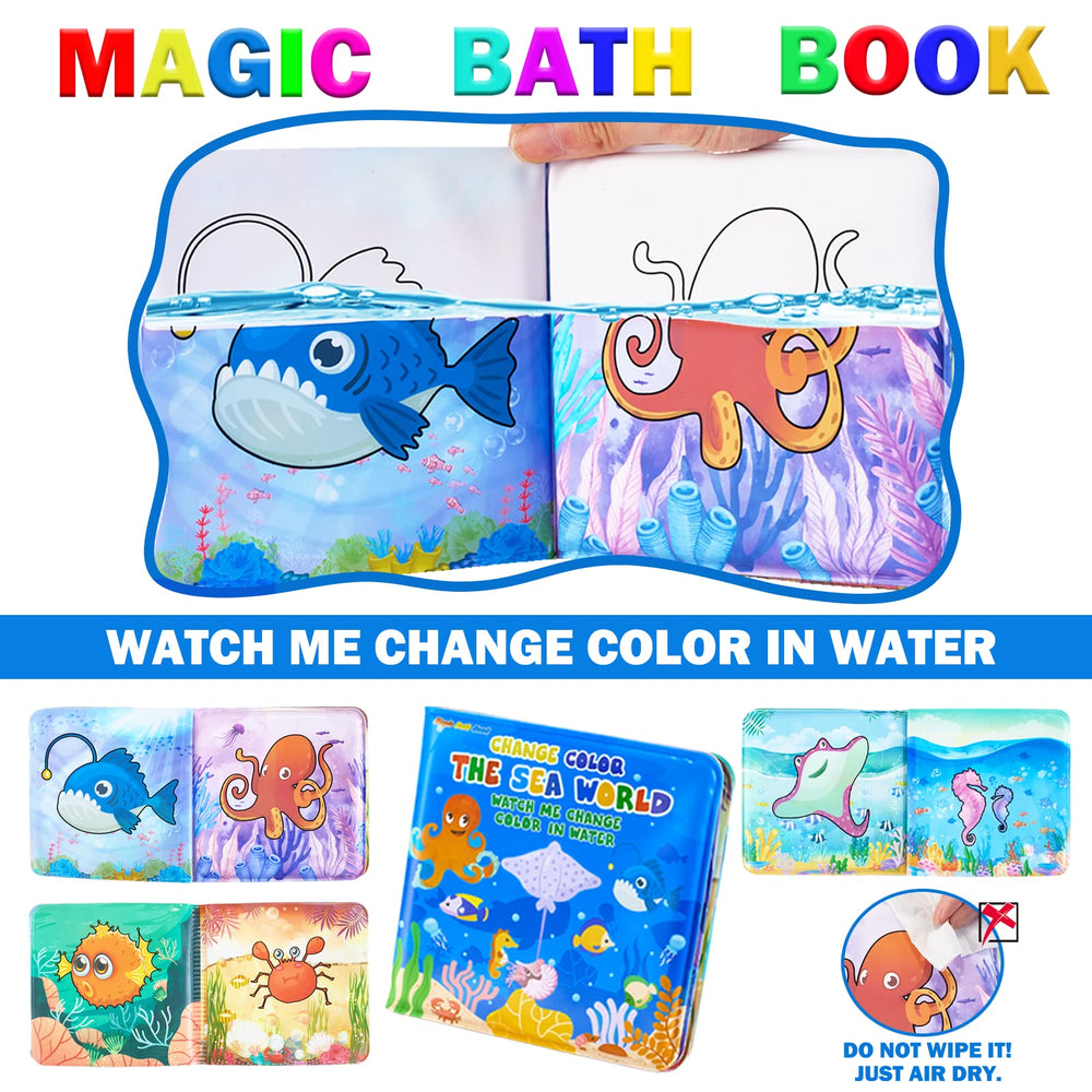 Staroud color-changing bath book adds color shifts during water play