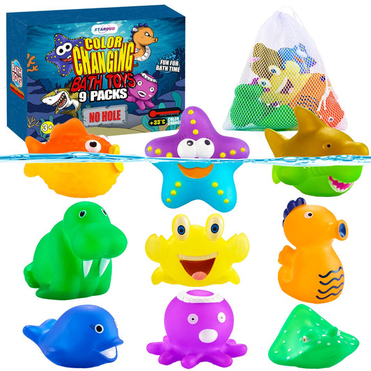 Staroud color-changing sea creature seahorse toy for engaging bath time play.