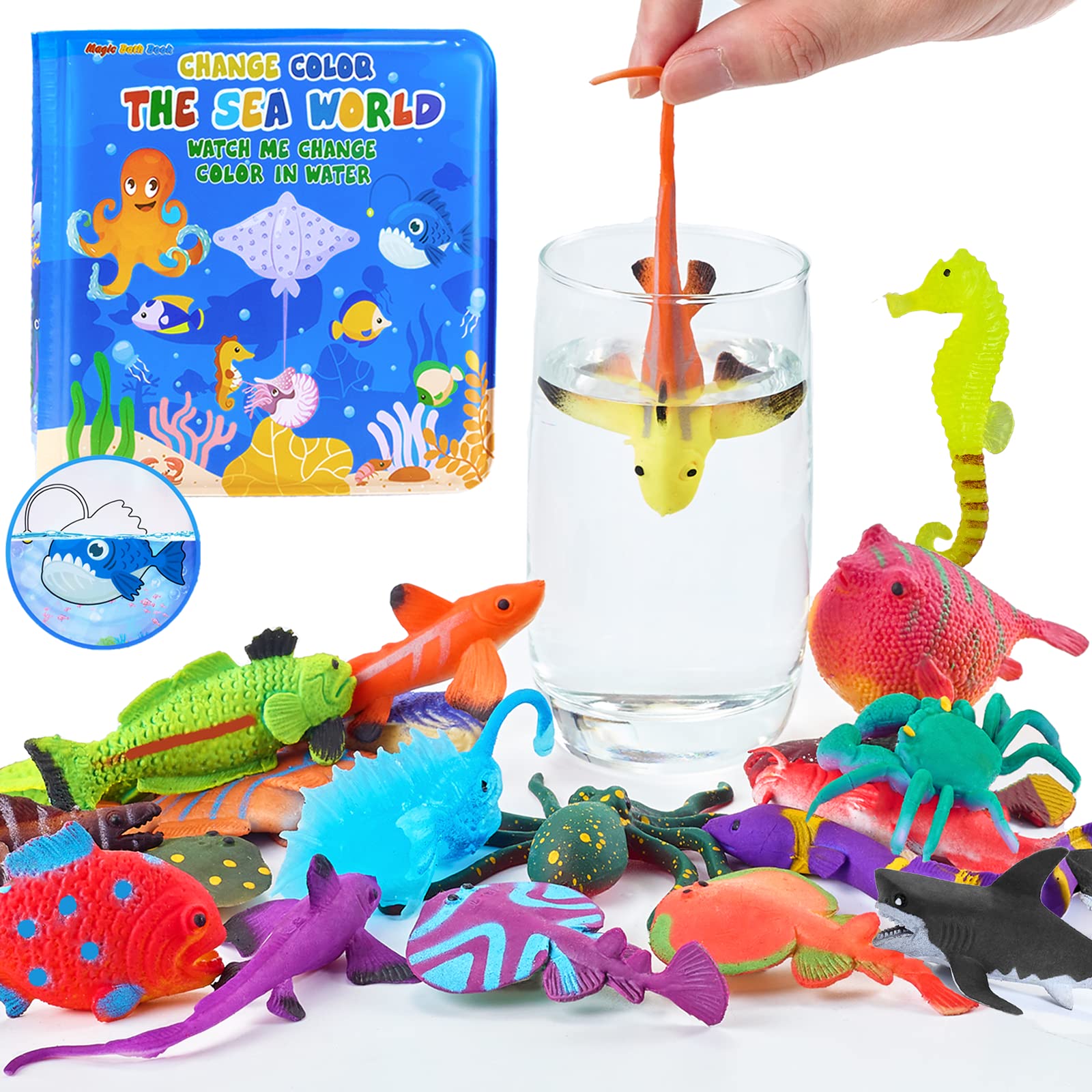 Staroud color-changing sea creatures toys 13-pack for magical bath time