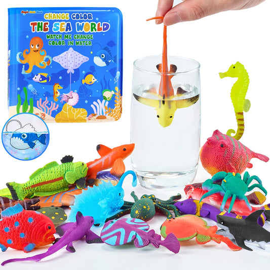 Staroud color-changing sea creatures toys 13-pack for magical bath time