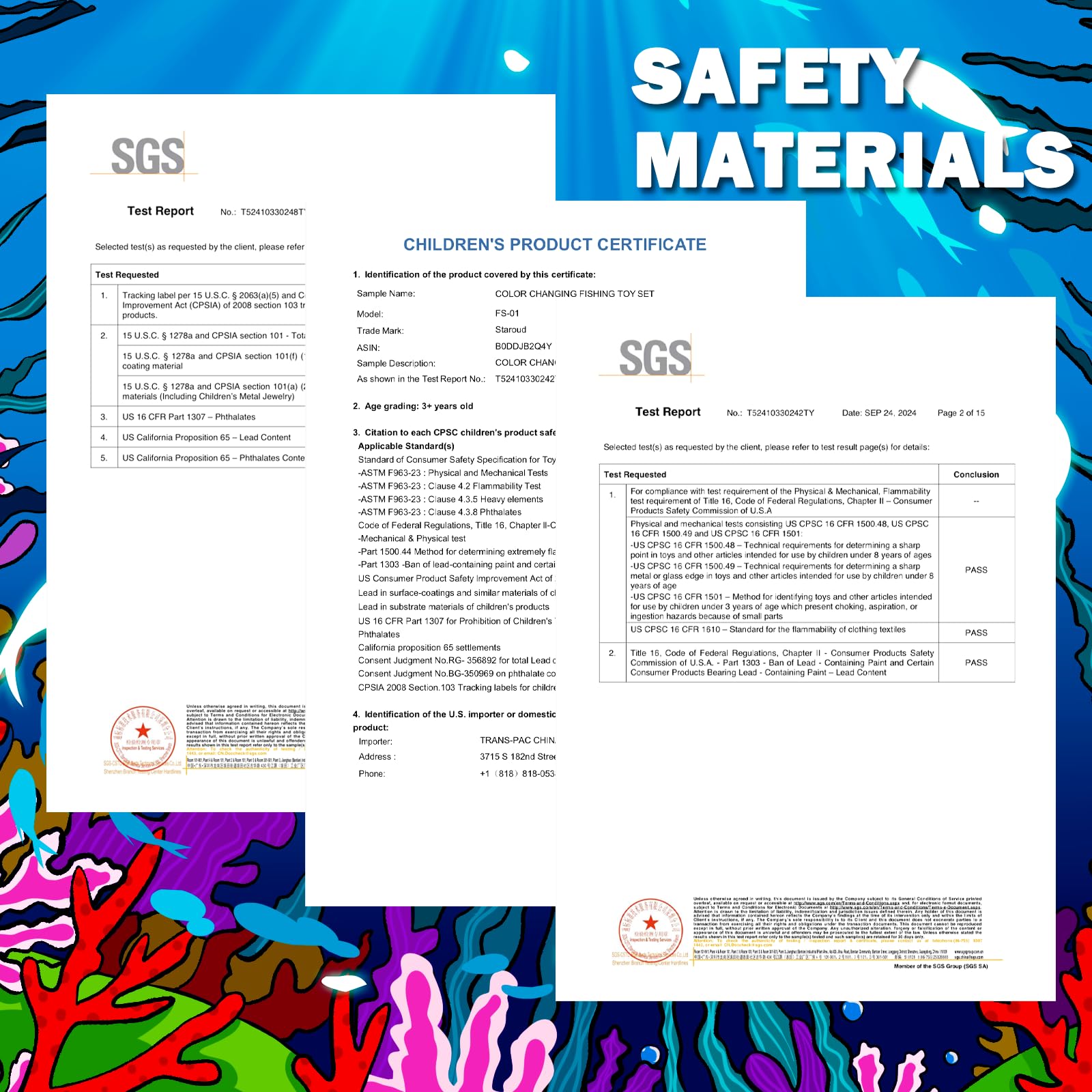 Staroud toys meet US safety standards for safe, reliable bath fun