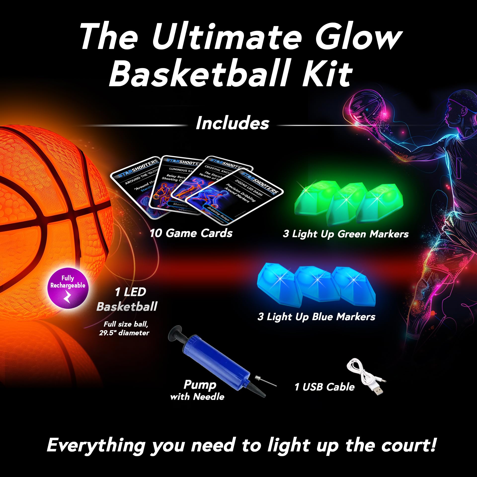 Starshooters USB rechargeable module powers glow sessions after dark