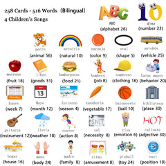 Child using Startcan flash cards to learn words interactively.