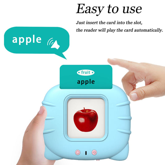 Startcan reader in slot demonstrates word audio when a card is inserted