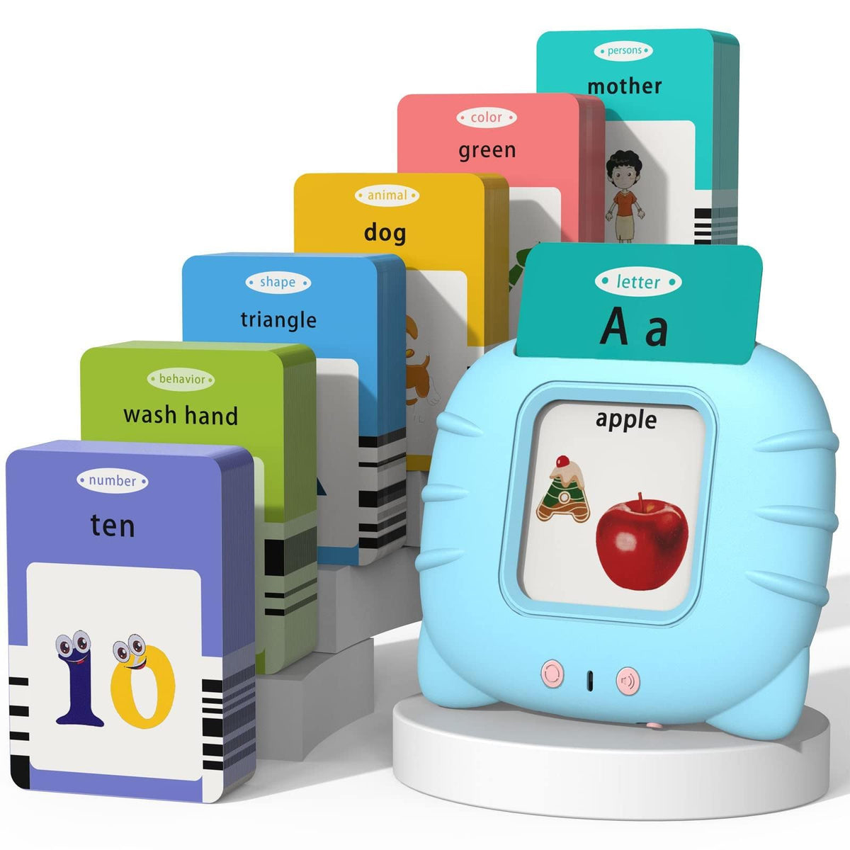 Startcan Talking Cards front view with the reader, an engaging early learning setup.